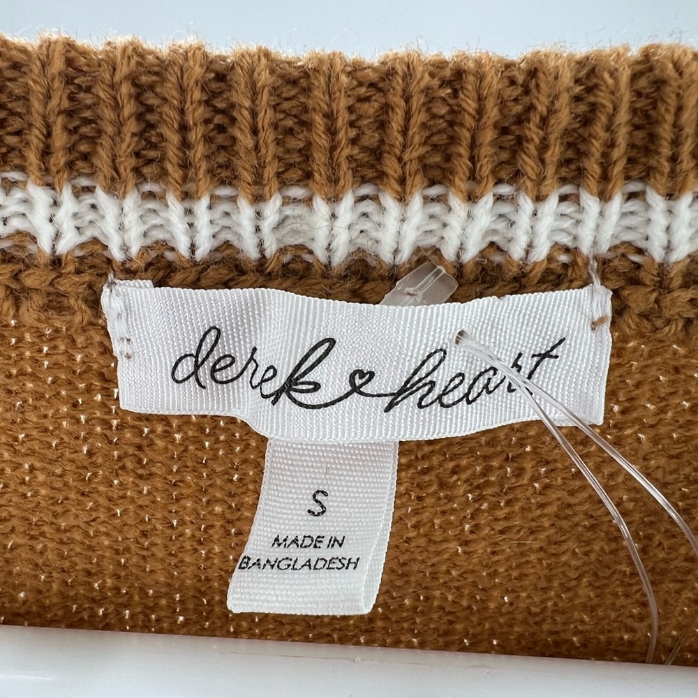 Derek Heart tan argyle sleeveless sweater dress preppy lightweight neutral fall - Picture 4 of 8